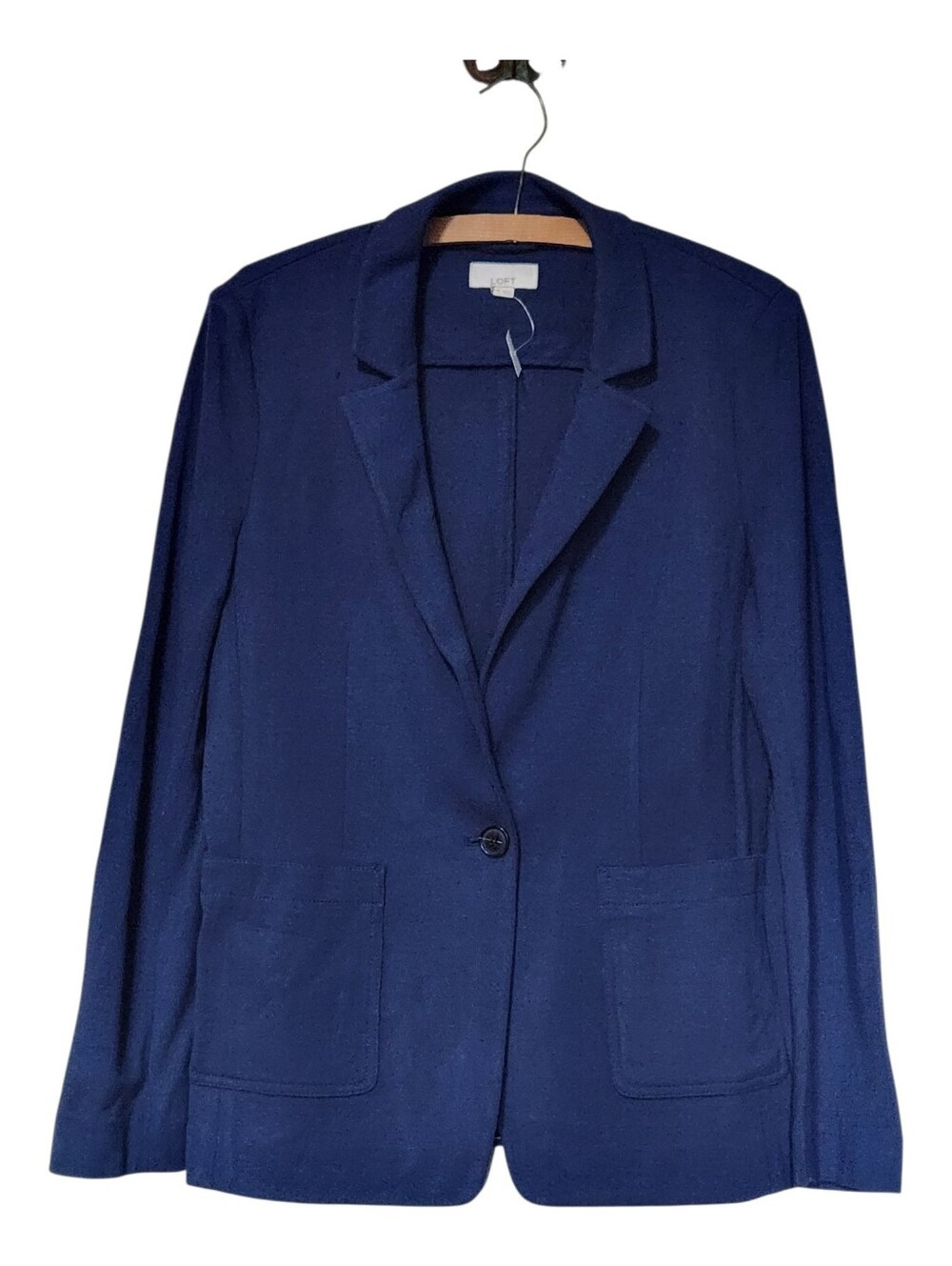 NEW LOFT Knit Deep Blue Single-Button Blazer Size Medium